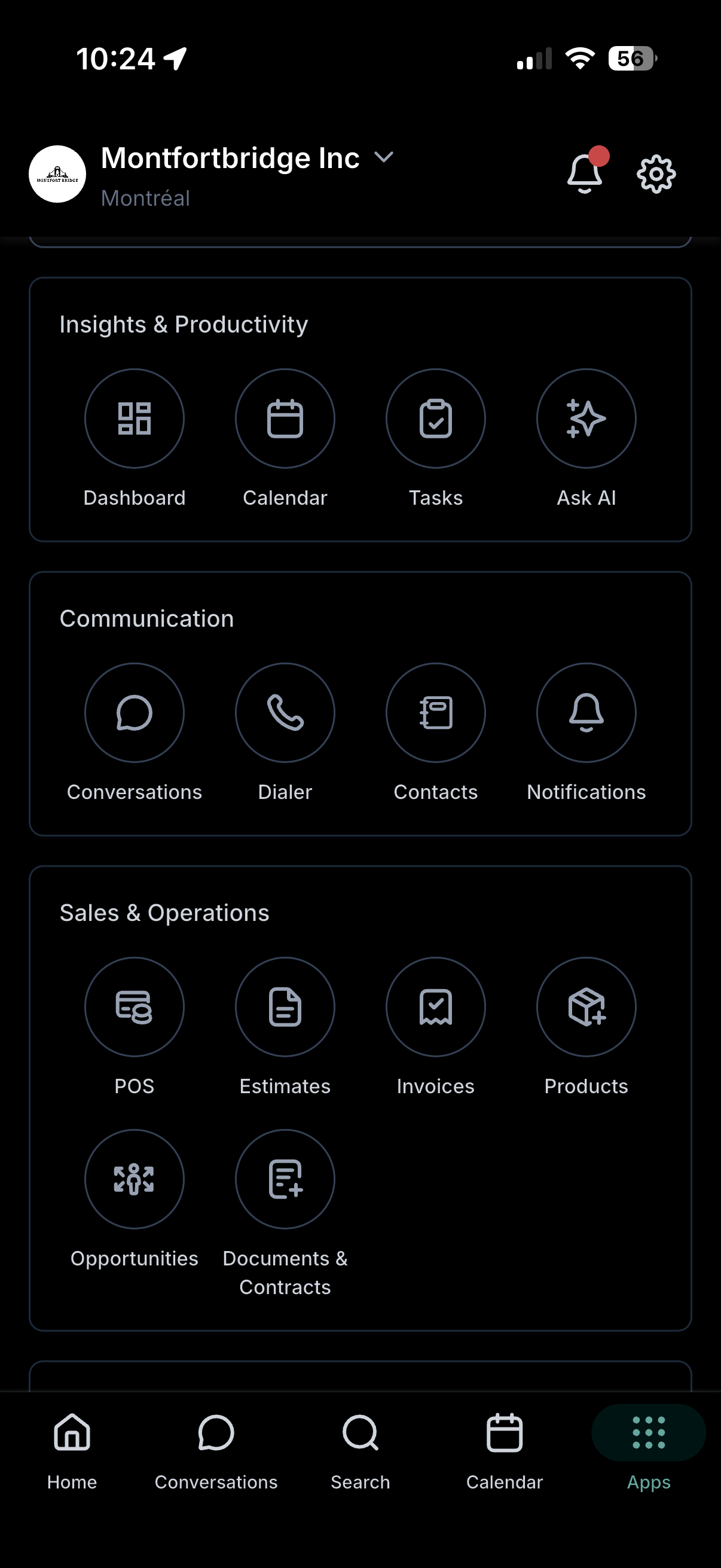 LeadConnector mobile dashboard — every tool in one app